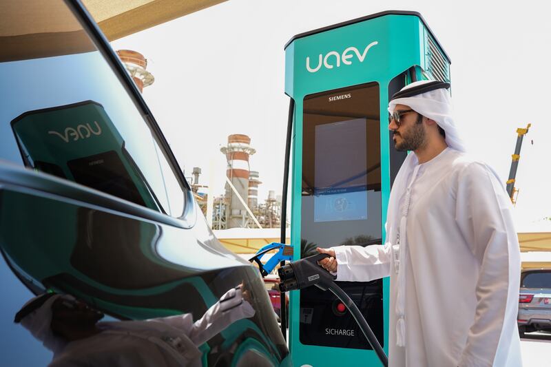 Many potential EV drivers are concerned about having enough charging stations. UAEV, pictured above, is among the Emirates' initiatives to accelerate the transition to electric cars by creating a robust charging infrastructure. Photo: UAEV