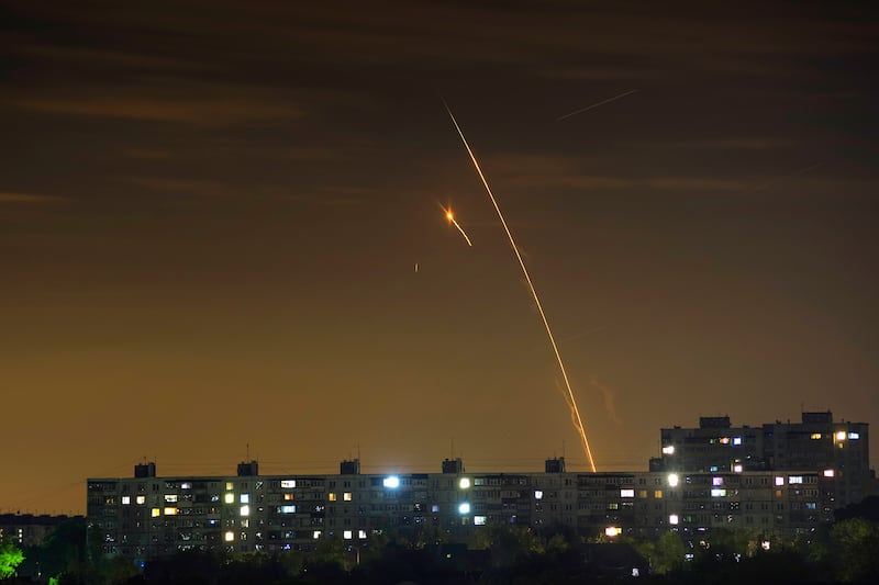 Rockets are launched towards Ukraine from Russia's Belgorod region earlier in May. AP