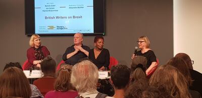 From left to right: Jan Carson, Patrick McGuinness, Bonnie Greer and moderator Alexander Buchler. Courtesy Saeed Saeed