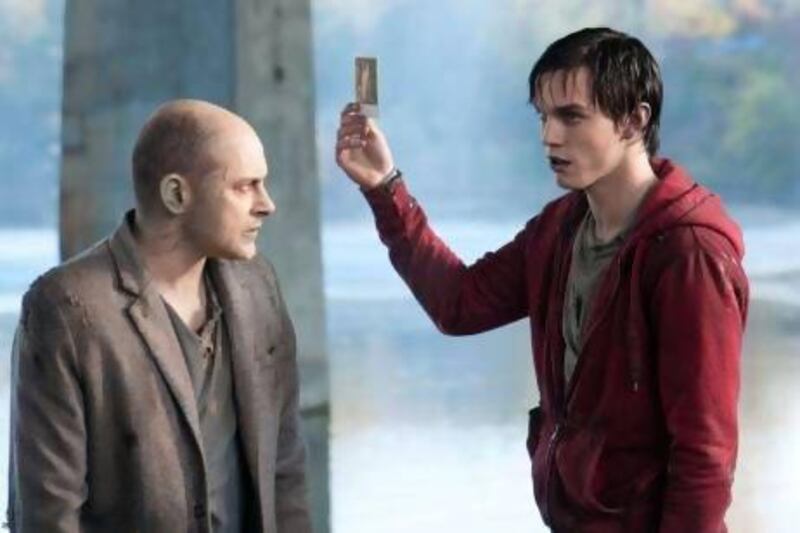 Rob Corddry and Nicholas Hoult in Warm Bodies. Jonathan Wenk / AP Photo