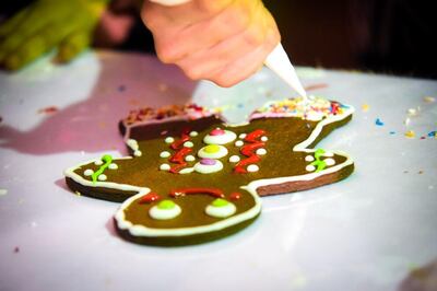Kids can learn how to decorate gingerbread men. Courtesy Dubai Winter Festival