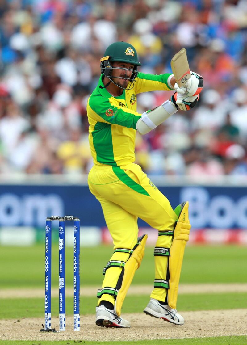 BIRMINGHAM, ENGLAND - JULY 11:  Mitchell Starc of Australia bats during the Semi-Final match of the ICC Cricket World Cup 2019 between Australia and England at Edgbaston on July 11, 2019 in Birmingham, England. (Photo by David Rogers/Getty Images)