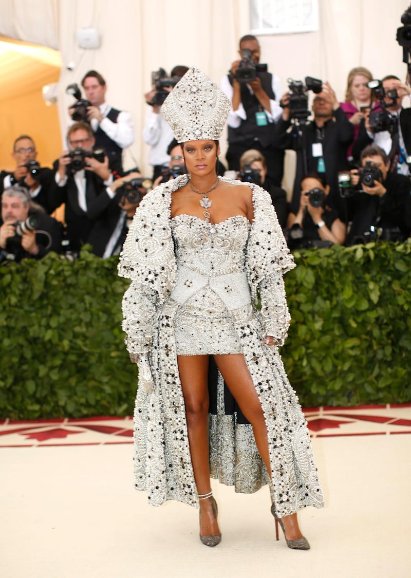 Rihanna in Maison Margiela. Reuters