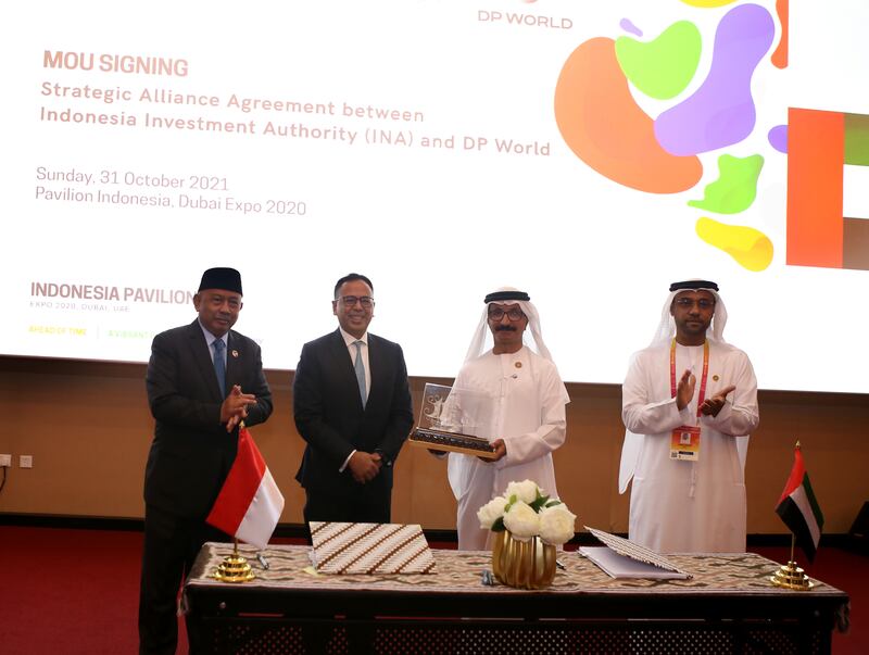 The agreement between the Dubai-based ports developer and Indonesia Investment Authority is the start of a series of investment and business deals. Photo: INA and DP World.