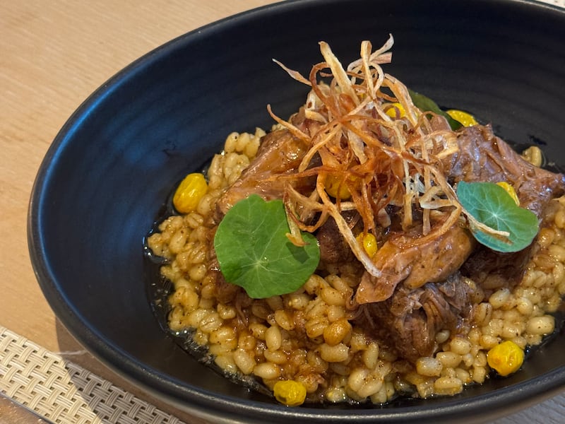 The quintessential lamb ouzi is served with barley harees on the chef's creative Ramadan menu