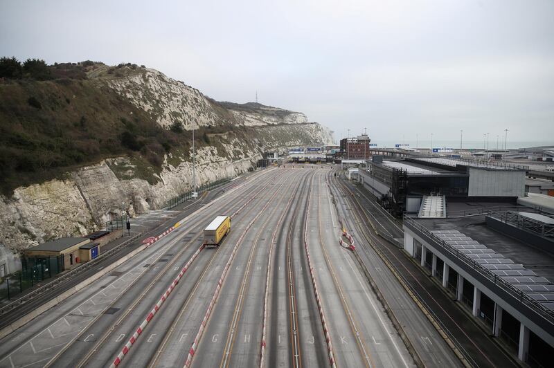 A lorry arrives at the Port of Dover following the end of the Brexit transition period. Reuters