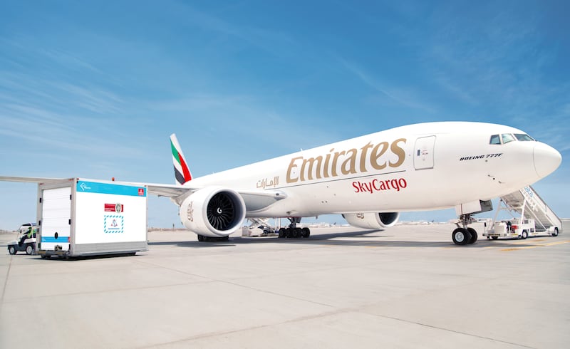 Emirates SkyCargo has transported one billion Covid-19 vaccine doses. Photo: Emirates