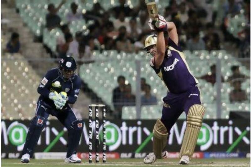 Jacques Kallis, the Knight Riders all-rounder, scored 53 runs against Deccan Chargers at Eden Gardens in Kolkata last night.