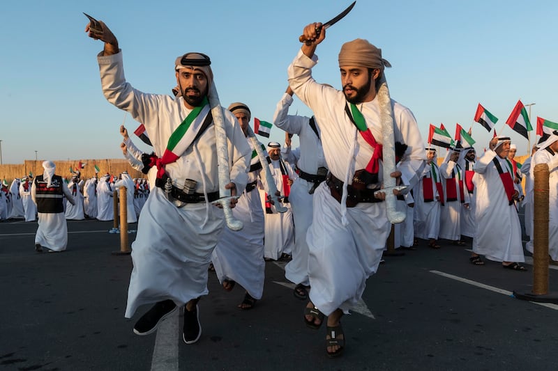 Emiratis from 120 tribes gather for the Union Parade at the Sheikh Zayed Festival in Al Wathba, Abu Dhabi. All photos by Antonie Robertson / The National


