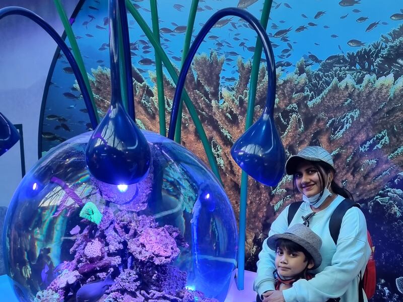 Mother and son have filled up their weekends by exploring the world at Expo. Photo: Tanmayi Kamath