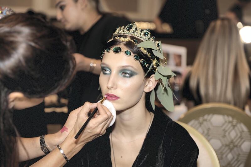 When it came to make up, Dolce & Gabbana took their cues from Middle Eastern women, sending models with smokey and kohl-rimmed eyes down the runway. Courtesy Dolce & Gabbana