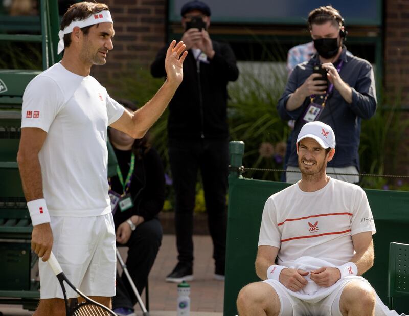 Roger Federer and Andy Murray trained together ahead of Wimbledon. PA