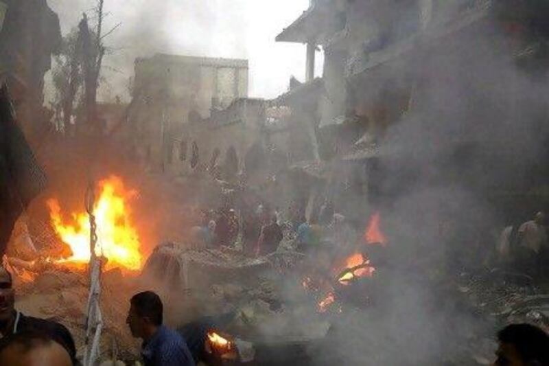 At least five people were killed and dozens wounded in a car bomb attack in southern Damascus, Syrian state television said.