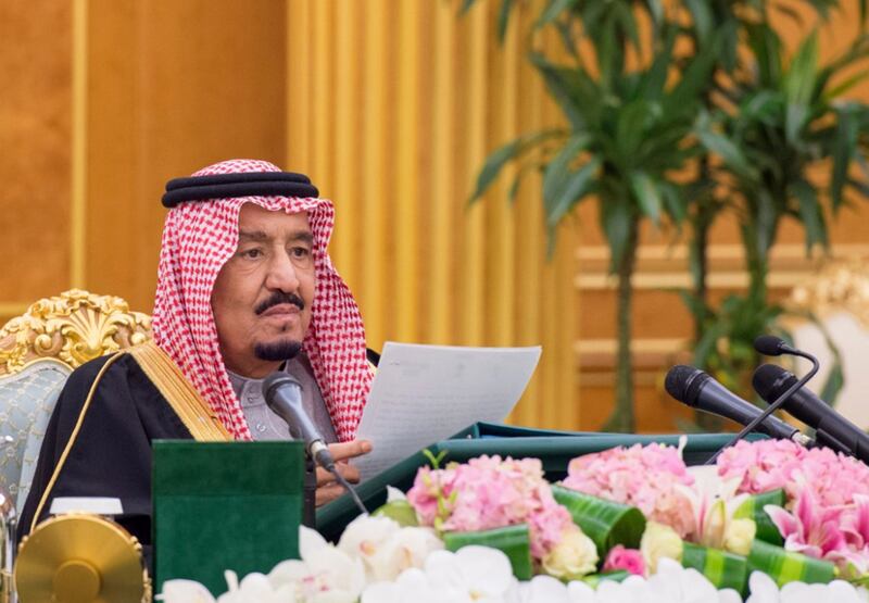 Saudi Arabia's King Salman bin Abdulaziz heading the Council of Ministers meeting in the capital Riyadh. SPA / AFP Photo
