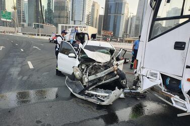Figures from Dubai Traffic Prosecution show the number of traffic death cases dropped from 82 in 2019 to 58 last year. Courtesy Dubai Police