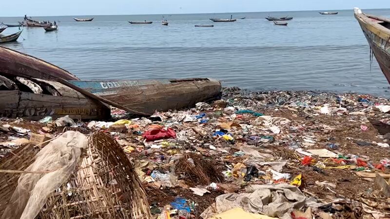 Refuse collection services are poor in the nearby capital Freetown and rubbish washes up on to the beaches of Tombo. Andy Scott / The National