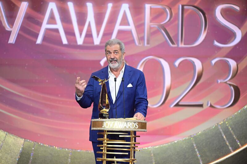 Mel Gibson cut a relaxed figure at the 2023 Joy Awards