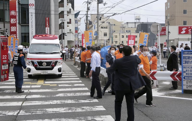 Abe suffered a cardiac arrest and was taken to the hospital. Reuters