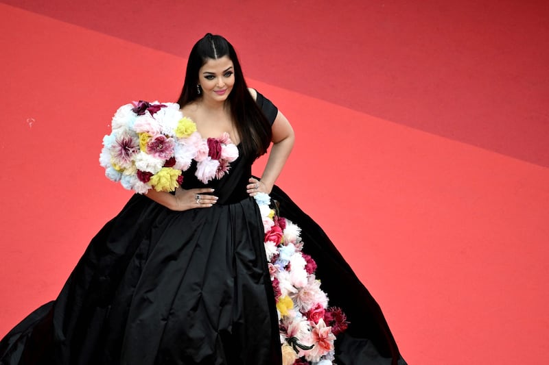 Aishwarya Rai Bachchan wore a Dolce & Gabbana gown for the event. AFP