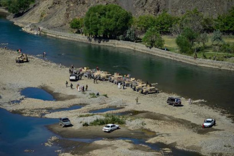 Humvee vehicles from the Afghan Security Forces in Panjshir province, Afghanistan.