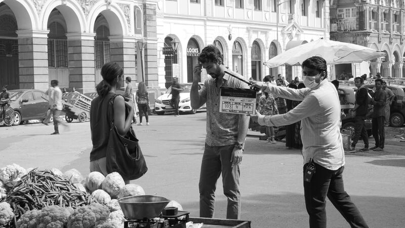 Dhairya Karwa on set. He plays the boyfriend of Deepika Padukone's Alisha.