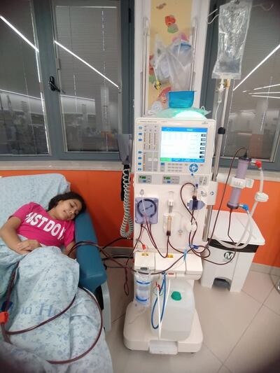 Anssam, 12, hopes for the war to end so that she can resume regular dialysis treatment. Photo: Madelene Shaqleyeh