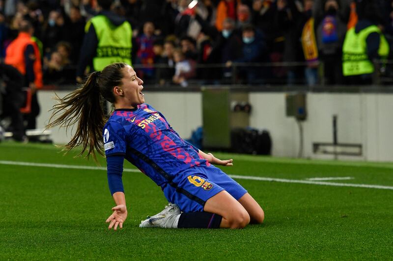 Barcelona's Spanish forward Claudia Pina celebrates. AFP