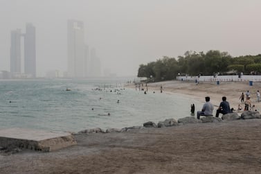 A dust storm blows through Abu Dhabi. Vidhyaa for The National