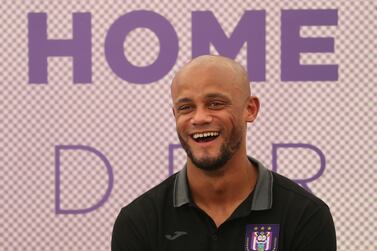 Vincent Kompany speaks to the media during his first press conference as Anderlecht player-manager. Reuters