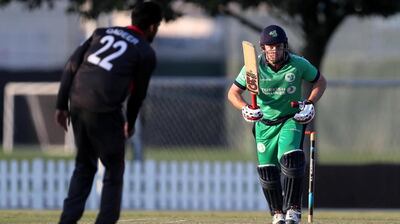 Ed Joyce in action for Ireland against the UAE in January. Chris Whiteoak / The National