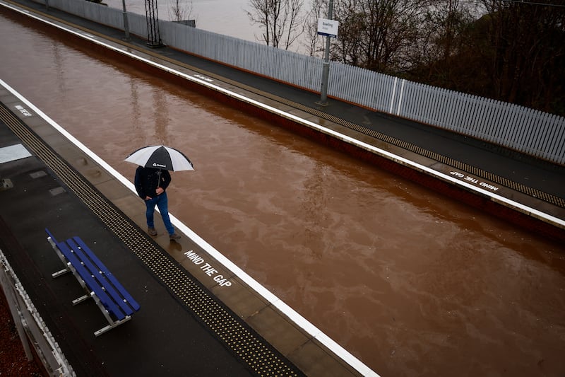 Bowling station in Scotland, shut by flooding. Getty Images