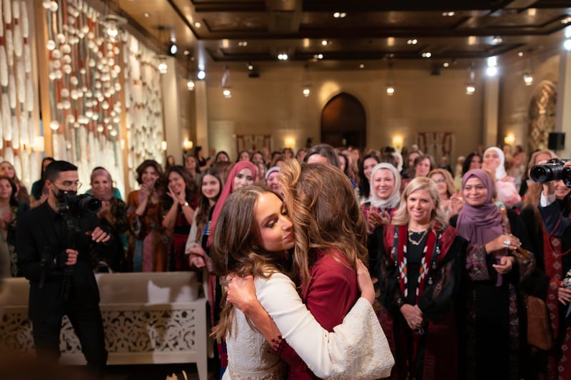 Queen Rania and Princess Iman during the henna party