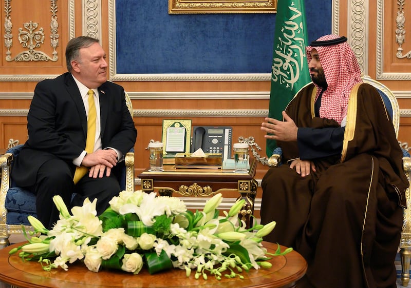 Mike Pompeo meets with Saudi Crown Prince Mohammed bin Salman. Reuters