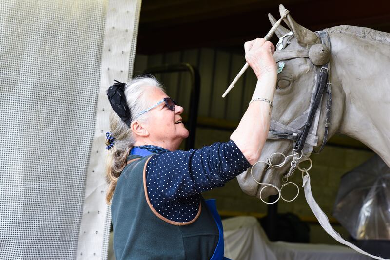 The life-sized bronze statue will be unveiled at the Royal Military Academy Sandhurst before a long weekend of platinum jubilee celebrations. Photo: Miranda Meiklejohn