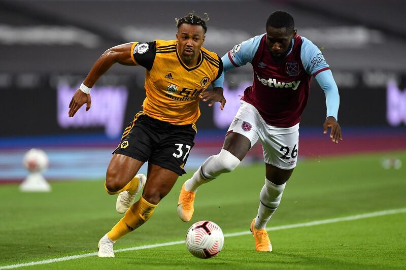 Adama Traore - 6, There was a threat whenever he was on the ball, but he couldn’t quite unlock the West Ham defence. Getty