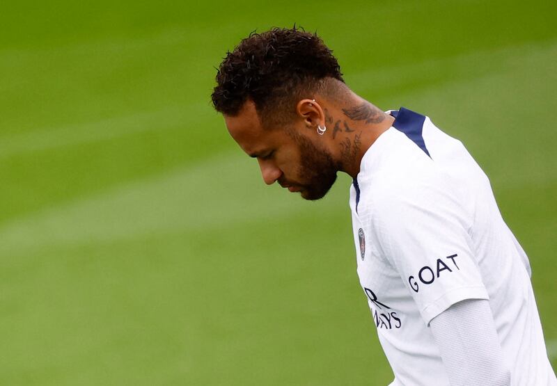 Neymar during training in Paris. Reuters