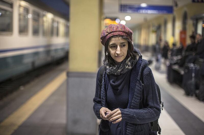 Nawal Soufi, a humanitarian activist, at the central Catania train station as she makes an evening round to check for fresh migrant arrivals in need of assistance. Iason Athanasiadis for The National