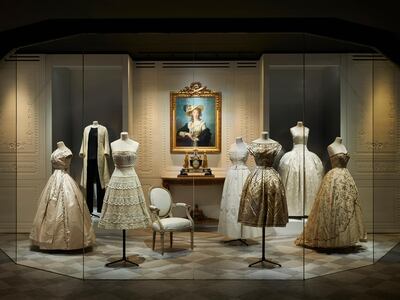 A collection of pale gowns will appear in New York as part of the Christian Dior: Designer Of Dreams exhibition. Adrien Dirand 