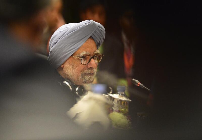 Prime Minister Manmohan Singh delivers his opening speech at the 11th Asean-India Summit in Bandar Seri Begawan, Brunei, on October 10, 2013. Ahim Rani / Reuters