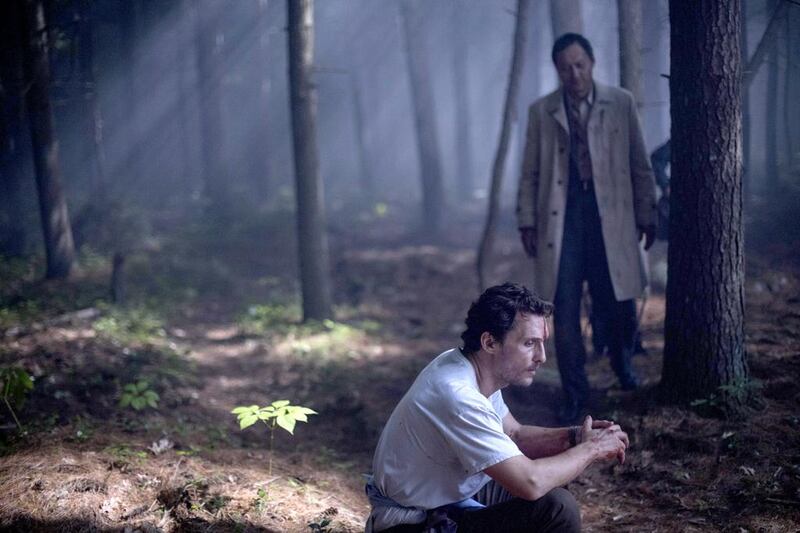 Matthew McConaughey and Ken Watanabe in Sea of Trees. Cannes Film Festival