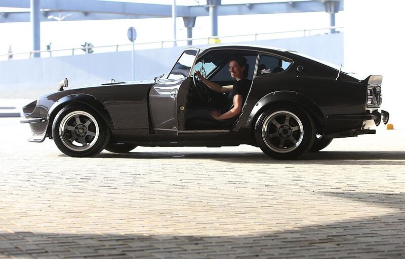 Nona Dobbs in her 1976 Datsun 280Z. Satish Kumar / The National