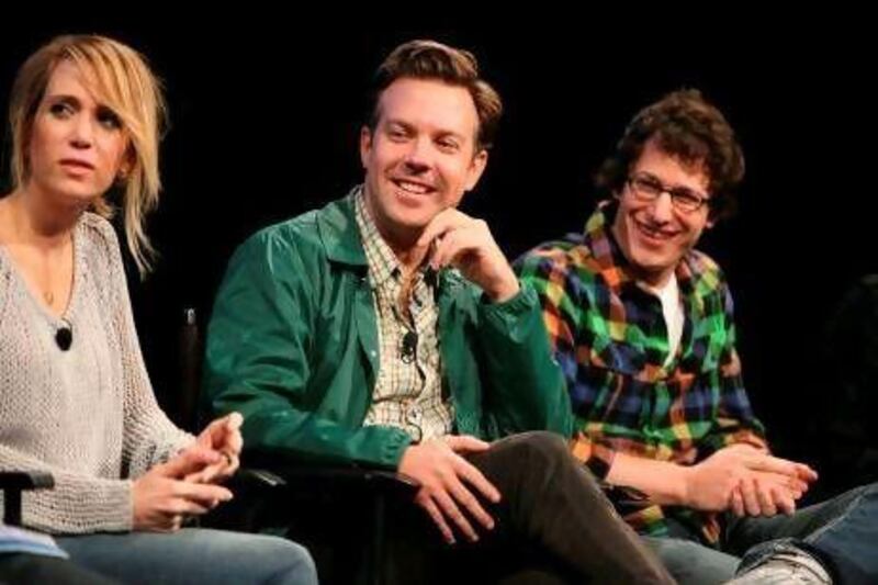 From left, Kristen Wiig, Jason Sudeikis and Andy Samberg.