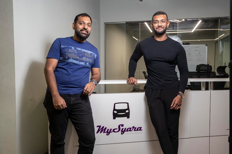 Anser Abdul Latheef (left) and Chirenj Chandran, co-founders of MySyara. Photo: Antonie Robertson / The National