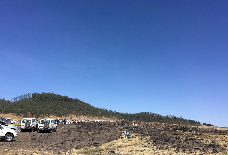 The scene of the Ethiopian Airlines Flight ET 302 plane crash. Reuters