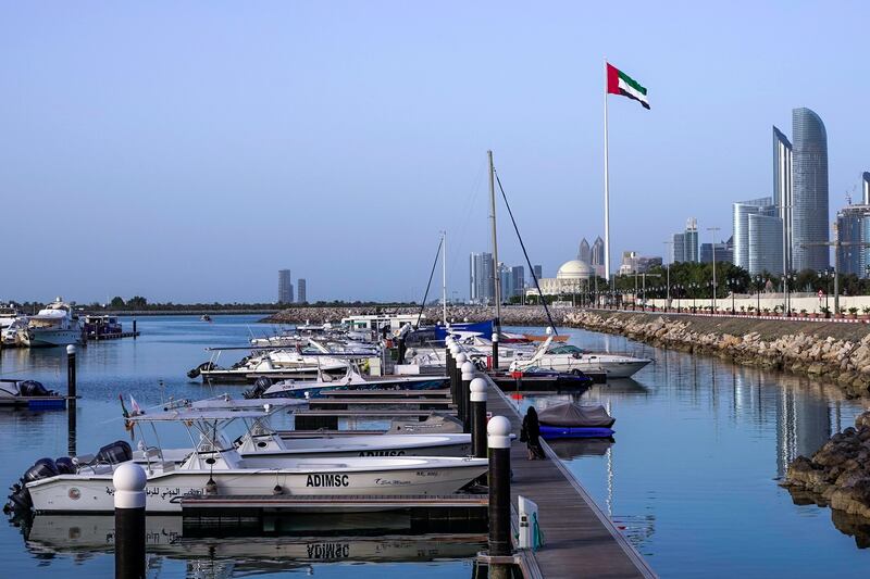 Abu Dhabi, United Arab Emirates, May 2, 2020.  The Abu Dhabi Corniche as the sun sets on Saturday.
Victor Besa / The National
Section:  NA
For:  Standalone / Stock images