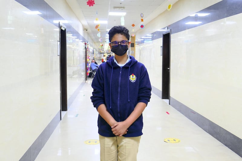 Mazen Mahmoud student at the Al Shola American School in Ajman on June 8 , 2021. Pawan Singh / The National. Story by Salam