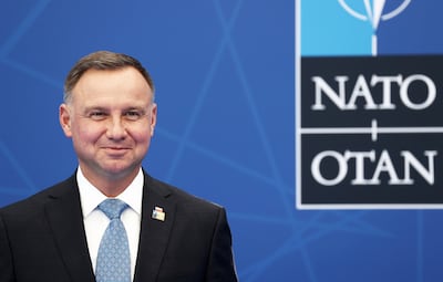 Andrej Duda at a Nato summit in Brussels. AP