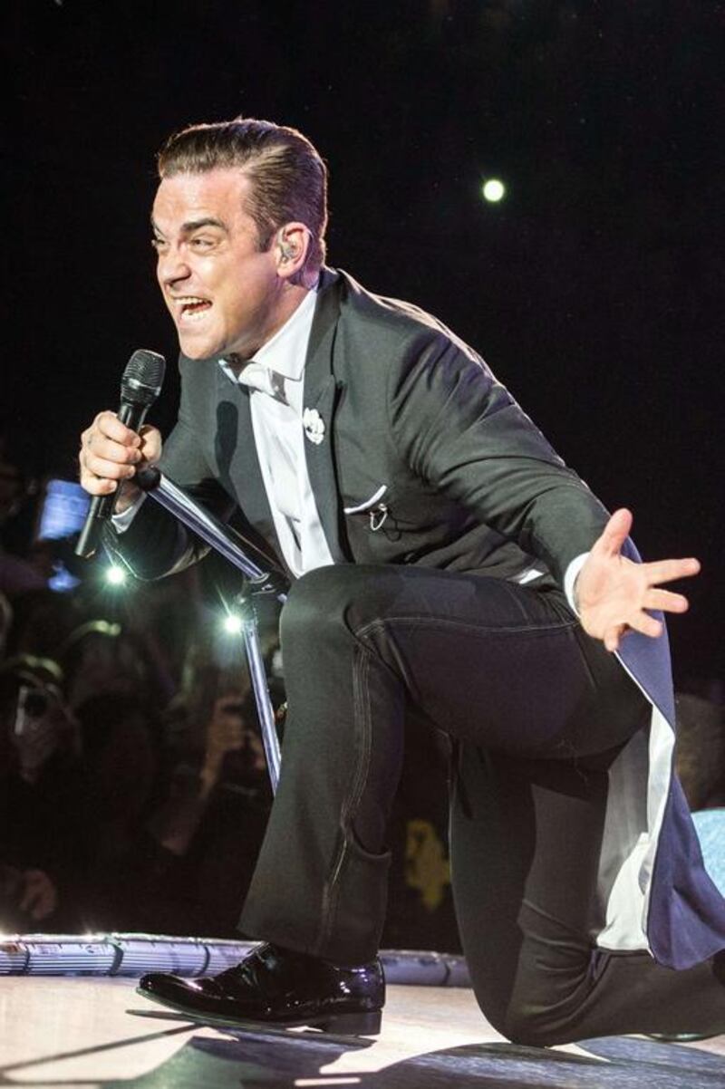 British singer-songwriter Robbie Williams will perform at du Arena on Yas Island on April 26, 2015.   