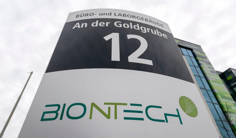Germany trial partner BionTech's headquarters in Mainz, Germany. EPA