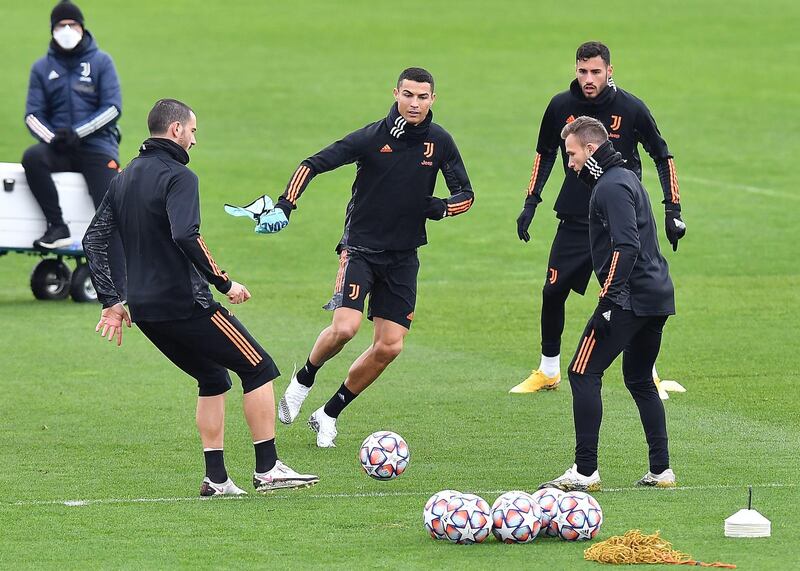 Cristiano Ronaldo during training ahead of the clash against Lionel Messi's Barcelona. EPA